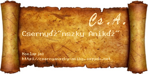 Csernyánszky Anikó névjegykártya